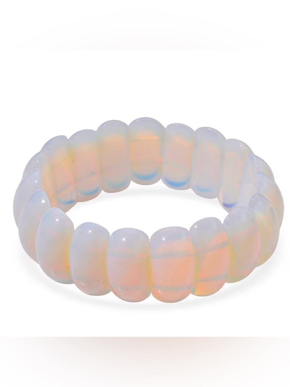 Opalite 300ctw Cushion Block Stretch Bracelet